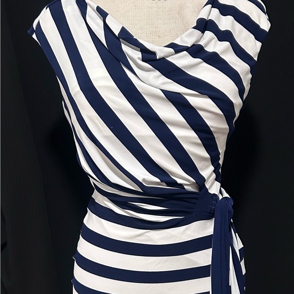 Ralph Lauren Dresses & Skirts - Ralph Lauren One Shoulder Navy and White Dress